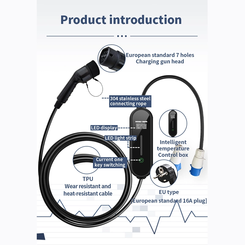 Chine Vente à chaud chargeur portable EV standard UE de type 2 Chargeur de voiture 32A EV