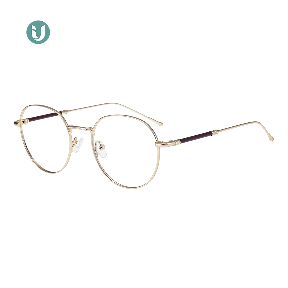 Simple Design Thick Dark Round Armazones De Metal Eyeglass Metal Glasses Optical Frames