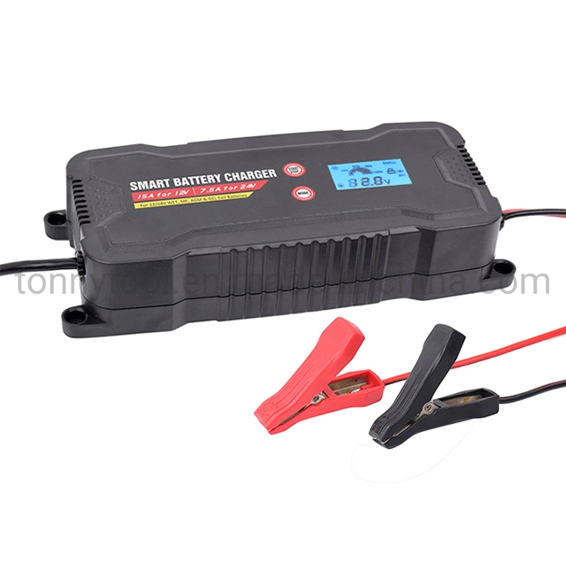 Smart Car Battery Charger, Fully Automatic Multi-Stage Charger with Emergency Engine Start Function