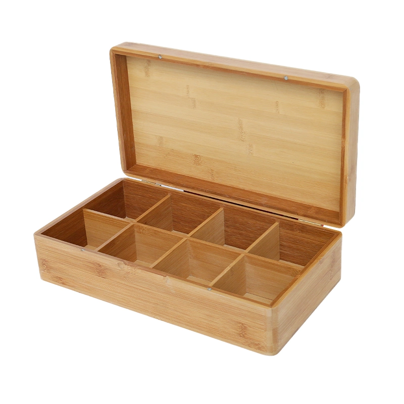 Caja organizadora de cajas de madera para guardar bolsas de té FSC&amp;BSCI