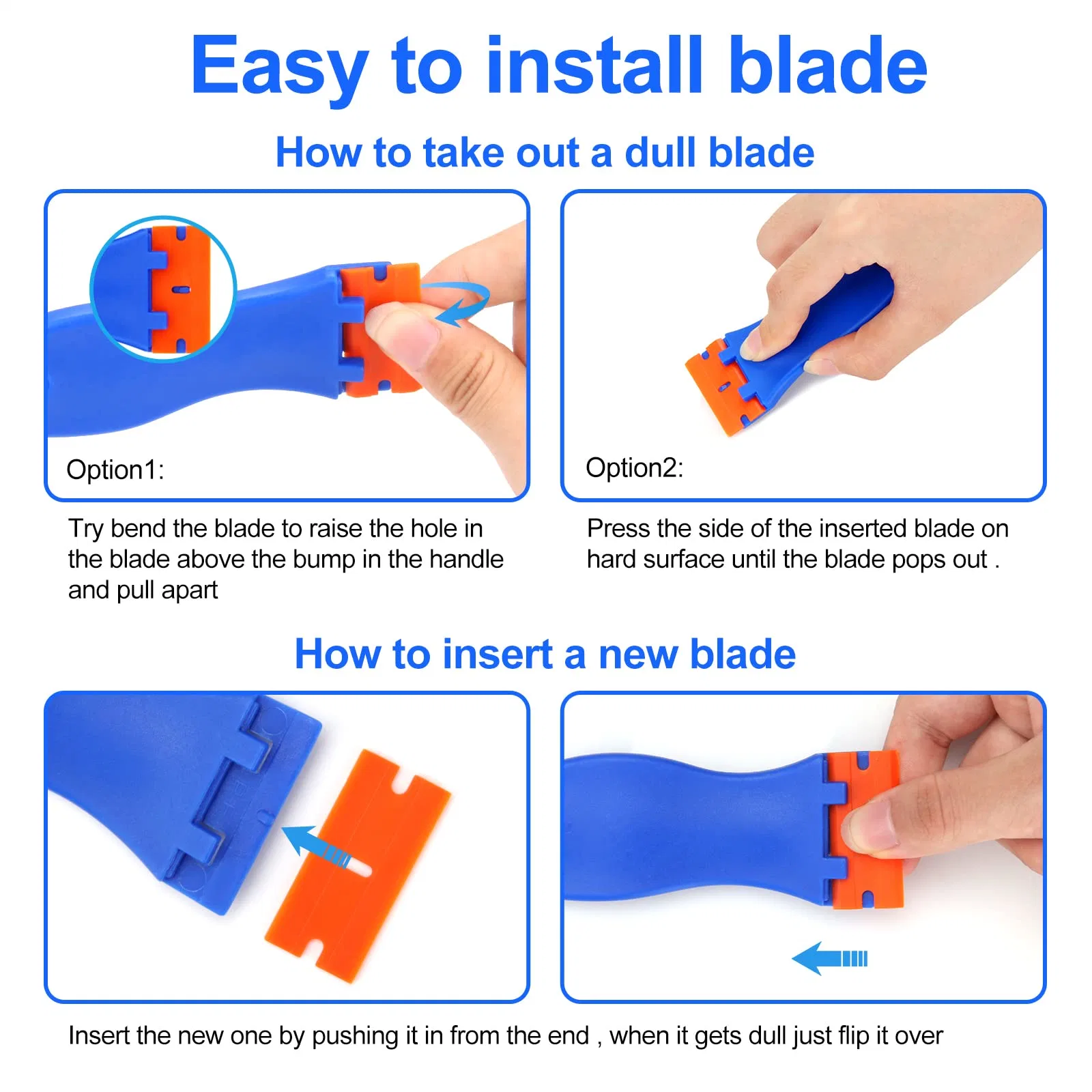 Adhesive Remover Stickers Gaskets Window 100-PCS-Blades Plastic Blade Plastic Razor Blade Scraper