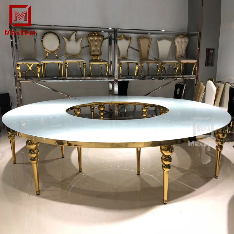 Modern Stainless Steel Half Moon Conference Dining Table for Wedding