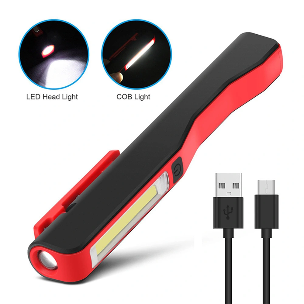 LED Torch Inspection Lamp Pocket Torch Rechargeable Work Light COB Charging Pen Lamp with Strong Magnetic for Car Repairing/ Emergency Use (RWL04)