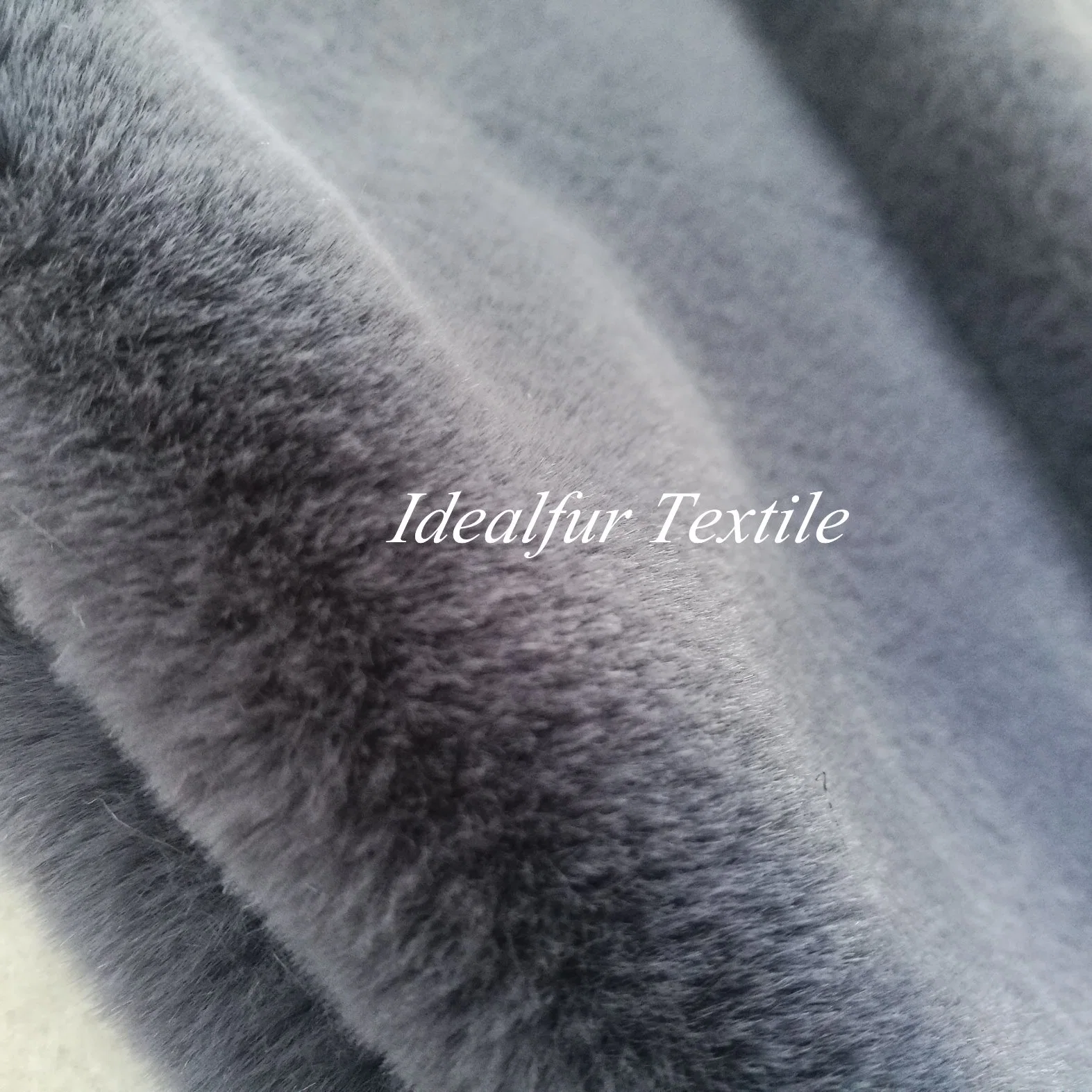 Dark Grey Knnited Fabric Rabbit Fur