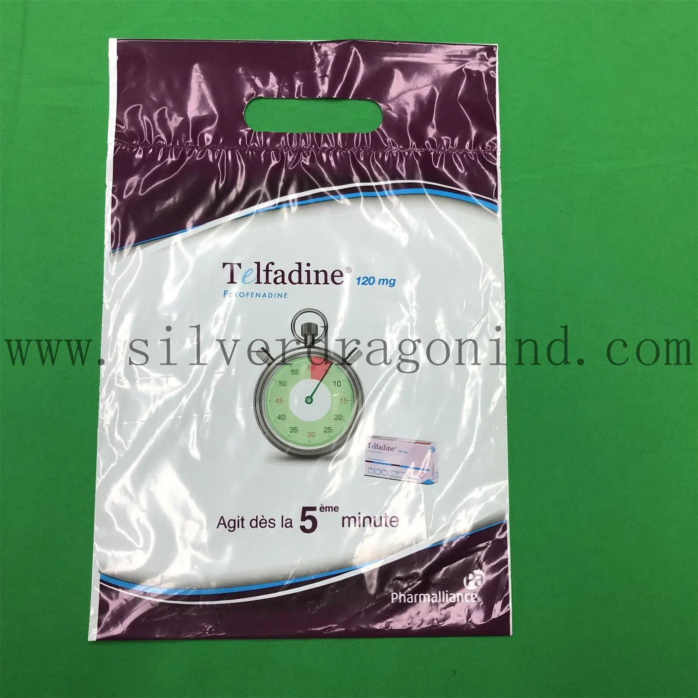 Printed Plastic Gift Bags/Shopping Bags/Grocery Bags with Reinforced Punch Handle