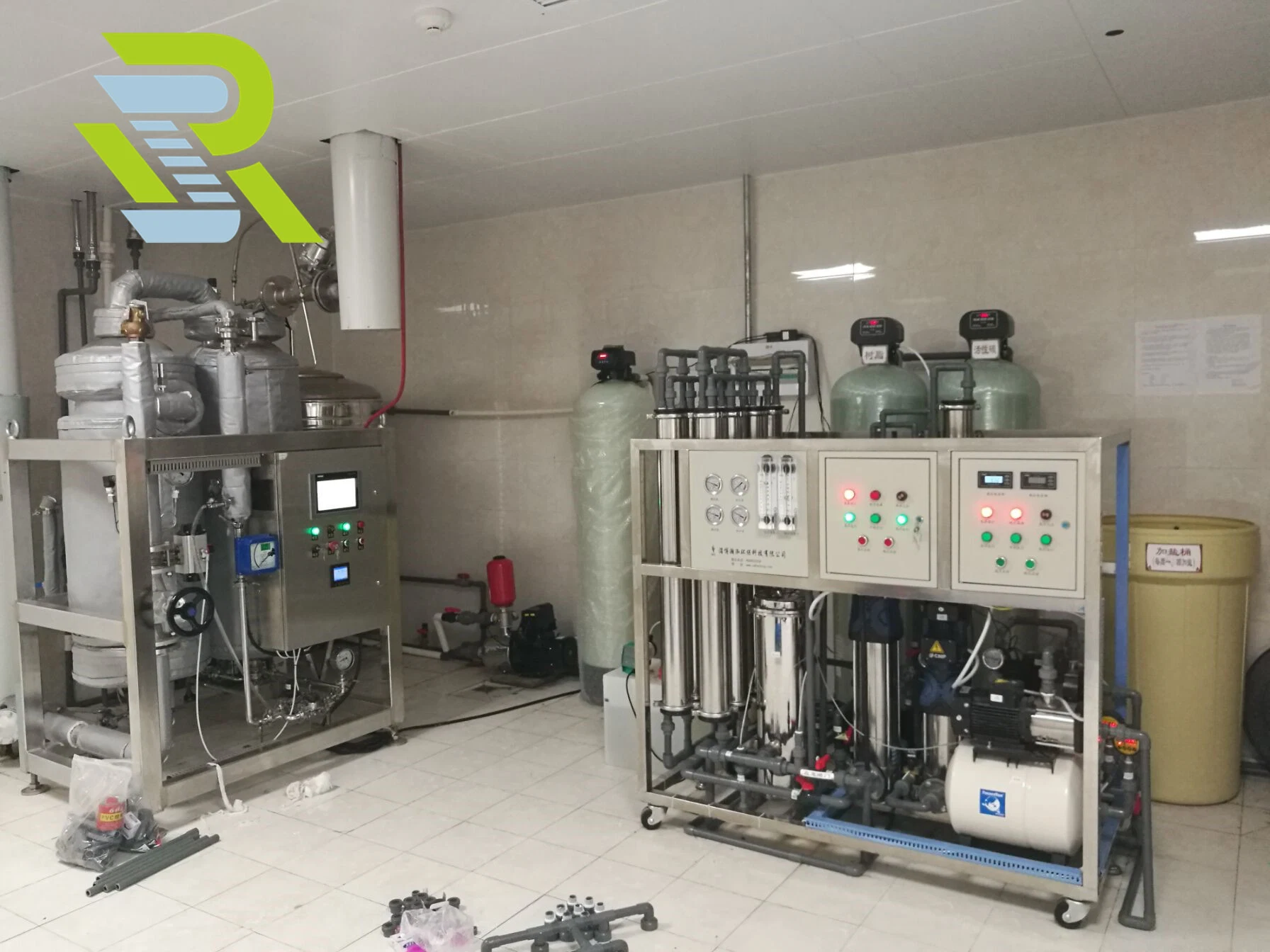Water Purifier Equipment Machine for Pharmaceutical (need to add 2 stage RO and EDI) Chemical Industry, Electronic Industry