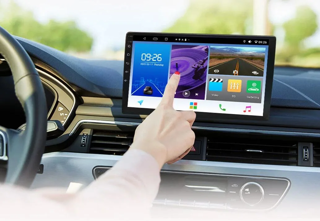 نظام IPS بشاشة لمس كاملة سيارة فيديو GPS مشغّل وسائط متعددة عالمي مشغل صوت موسيقى راديو السيارة