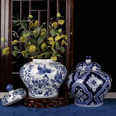 Comercio al por mayor antigua cerámica Jingdezhen simple moda modernos jarrones decorativos