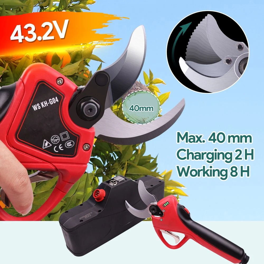 Goldmoon 4500mA 35mm Battery Power Pruning Garden Scissors Shears for Trees