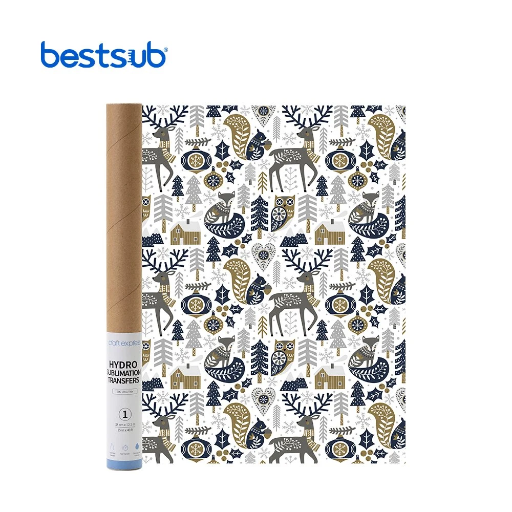 Bestsub Hydro Sublimation Christmas Picture Transfer Paper Roll (White Elk)