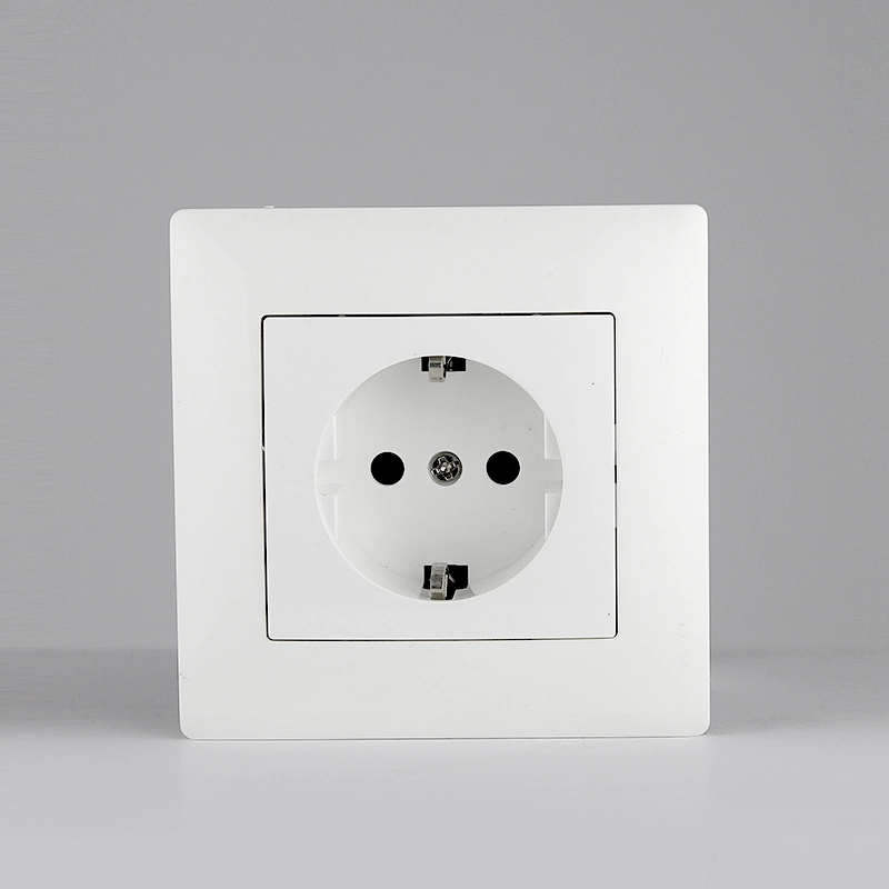 Flush Mounted TUV CE Certified PC Material 1 Gang German 2 Pin Schuko 16A Home Electrical Wall Socket