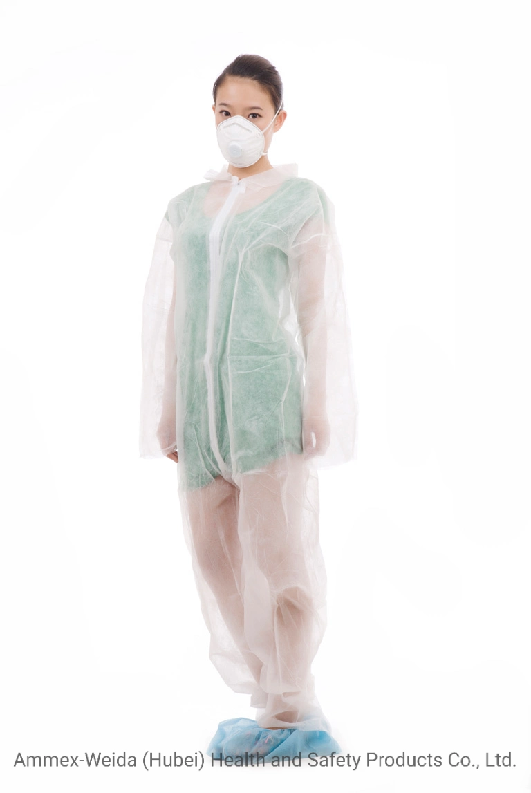 with Good Protection Disposable Coverall Without Hood and Feetcover by Different Material for Hygienic Environment