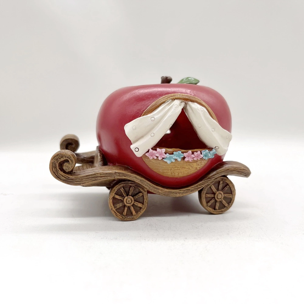 Miniature Apple Carriage Fairy Garden DIY Kits Resin Factory Direct Supply