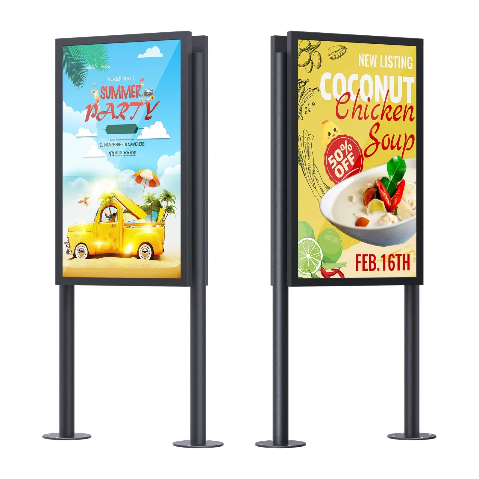 IP65 50 Advertising 43 Inch LCD Screen Digital Signage Display 55 Inch Outdoor Wall Mounted LCD