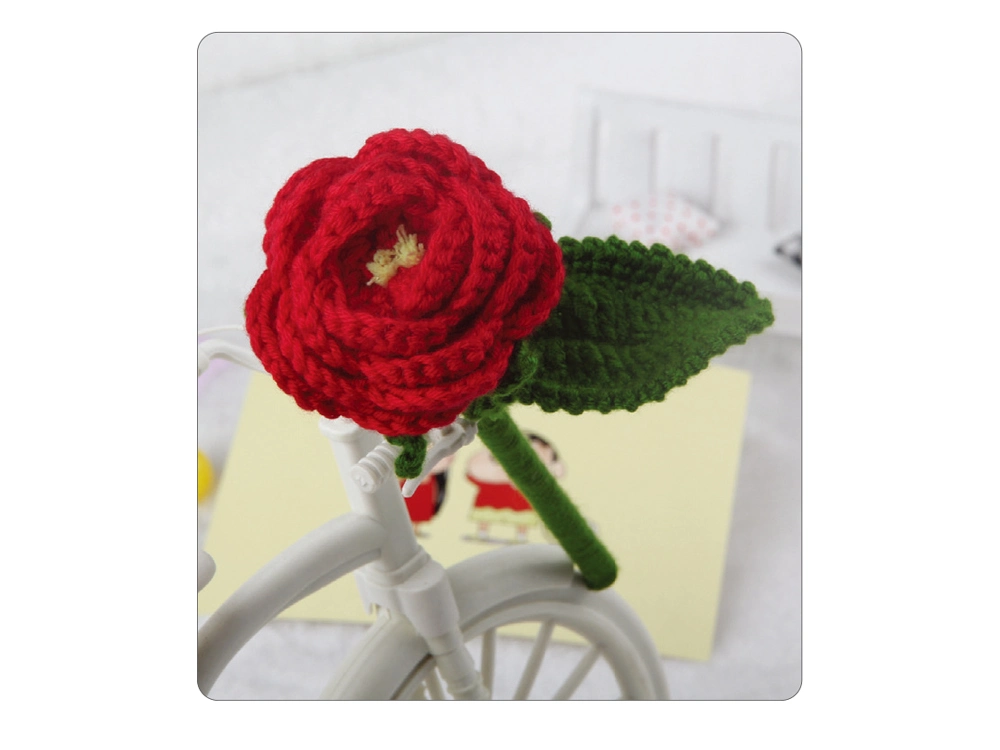 Red Flower Handmade DIY Gift Braid Knitting Crochet Doll Set