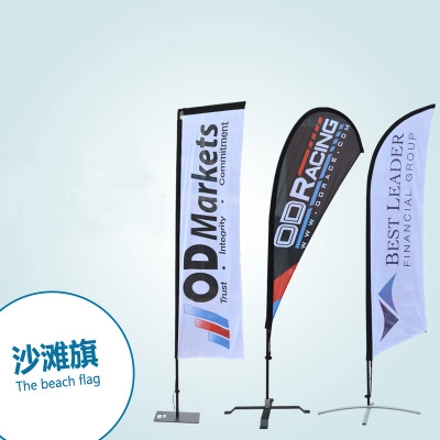 Customized Beach Advertising Digital Polyester Fabric Colorful Display Feather Banner Teardrop Flag