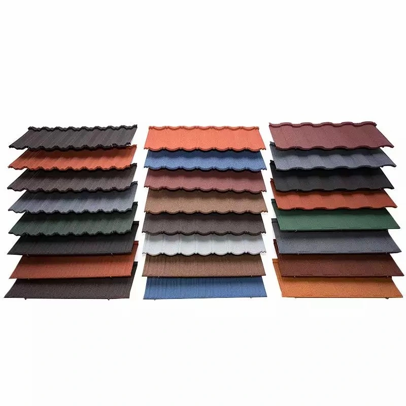 High Quality Low Prices Villa Metro 0.4 mm Colorful Metal Sheet Stone Coated Steel Roofing Tile