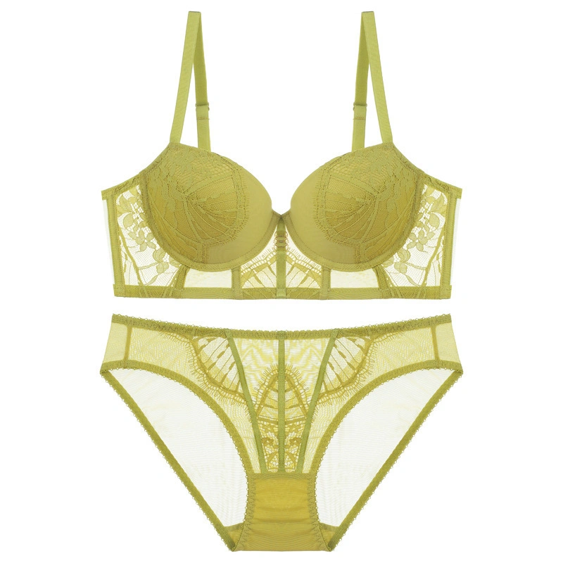 Adorável meninas da Lace Bra Meias Define Bonitinha Underwire Empurre para cima a lingerie em renda fixa