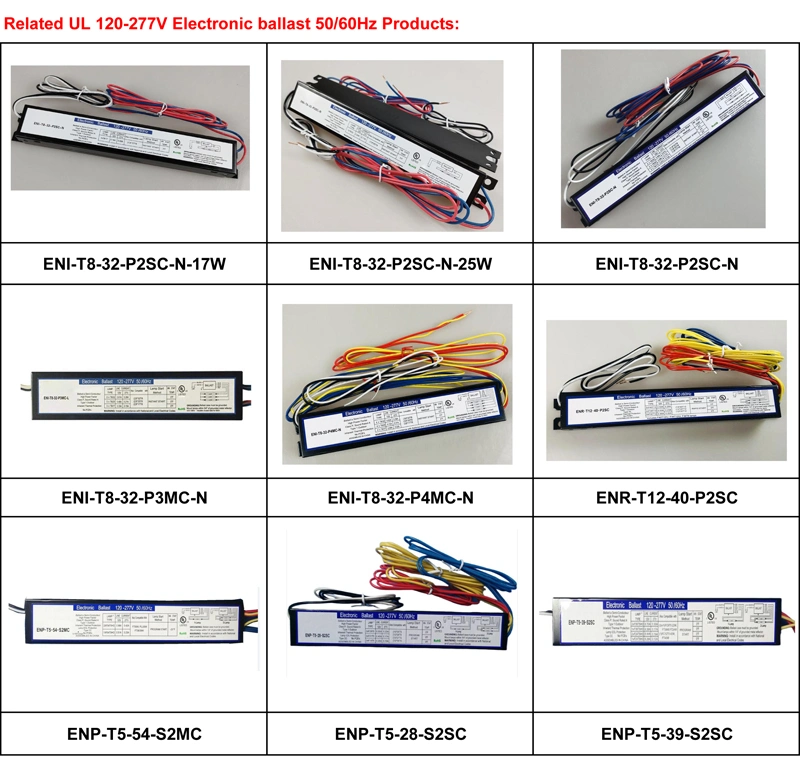 Fluorescent Light Electronic Ballast UL Certificate 120-277V 25W