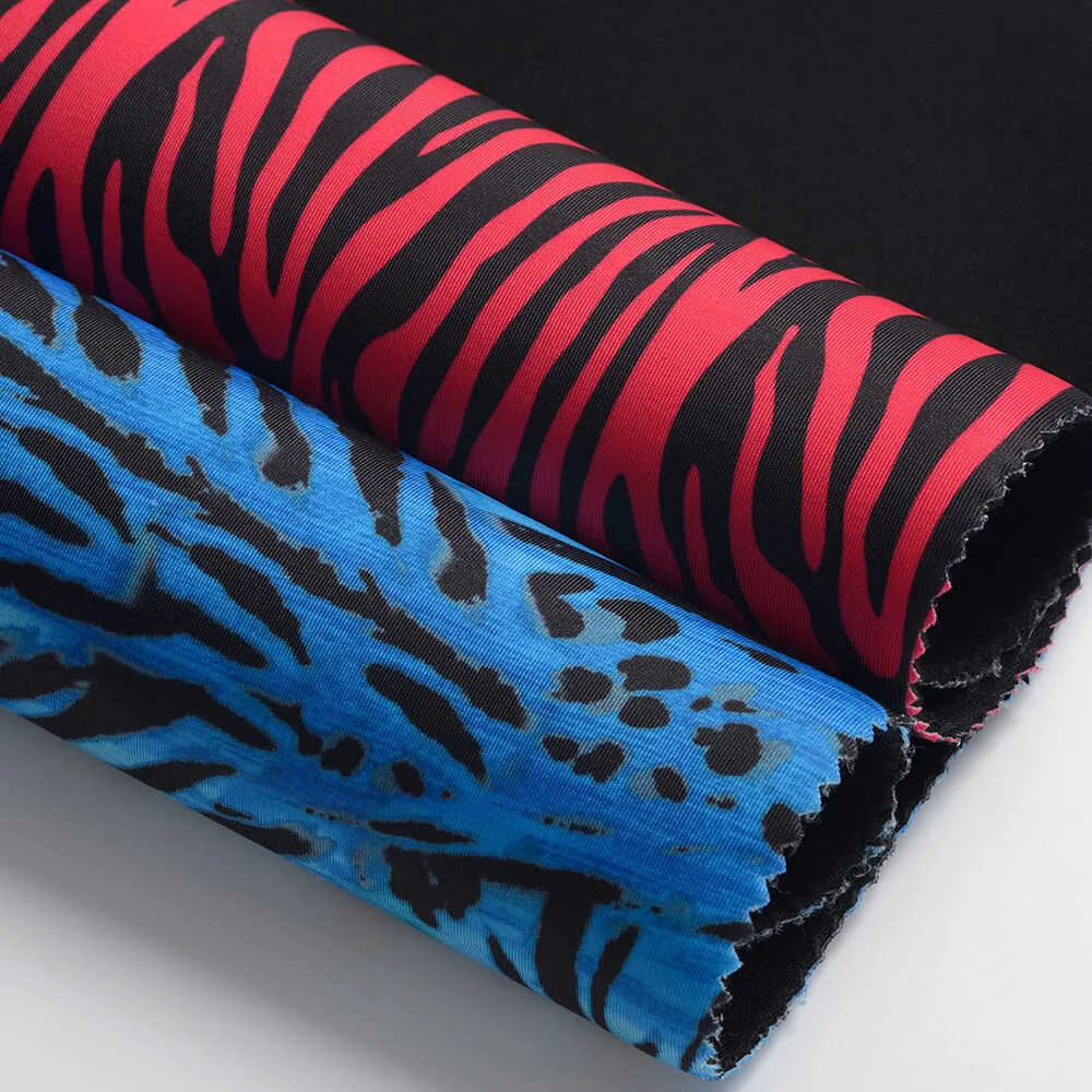 Eco friendly el Leopardo de Impresión Digital de patrón de polyester spandex Material de goma de neopreno de tela