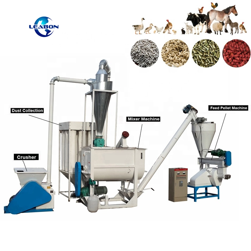2t/H Chicken Food Production Line Animal Cattle Feed Pellet Processing Machine for Sale
