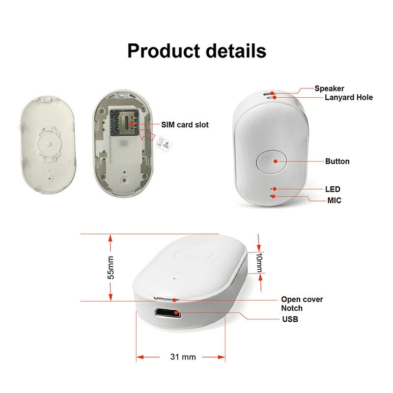 Mini système de suivi des actifs GPS avec surveillance vocale et conversation bidirectionnelle, plate-forme en ligne EF