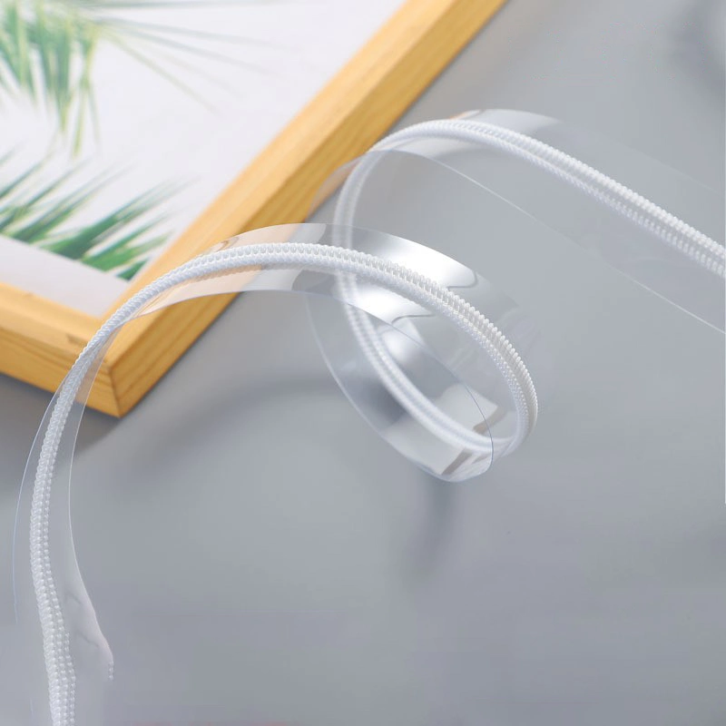 Transparent Waterproof PVC Zipper Clear Nylon Zipper Rolls for PVC Plastic Bag