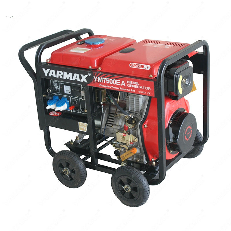 Generador Diesel de tipo abierto Ym7500E 5kw 6kw Inicio Esay monofásico 50Hz Portable Generador Diesel