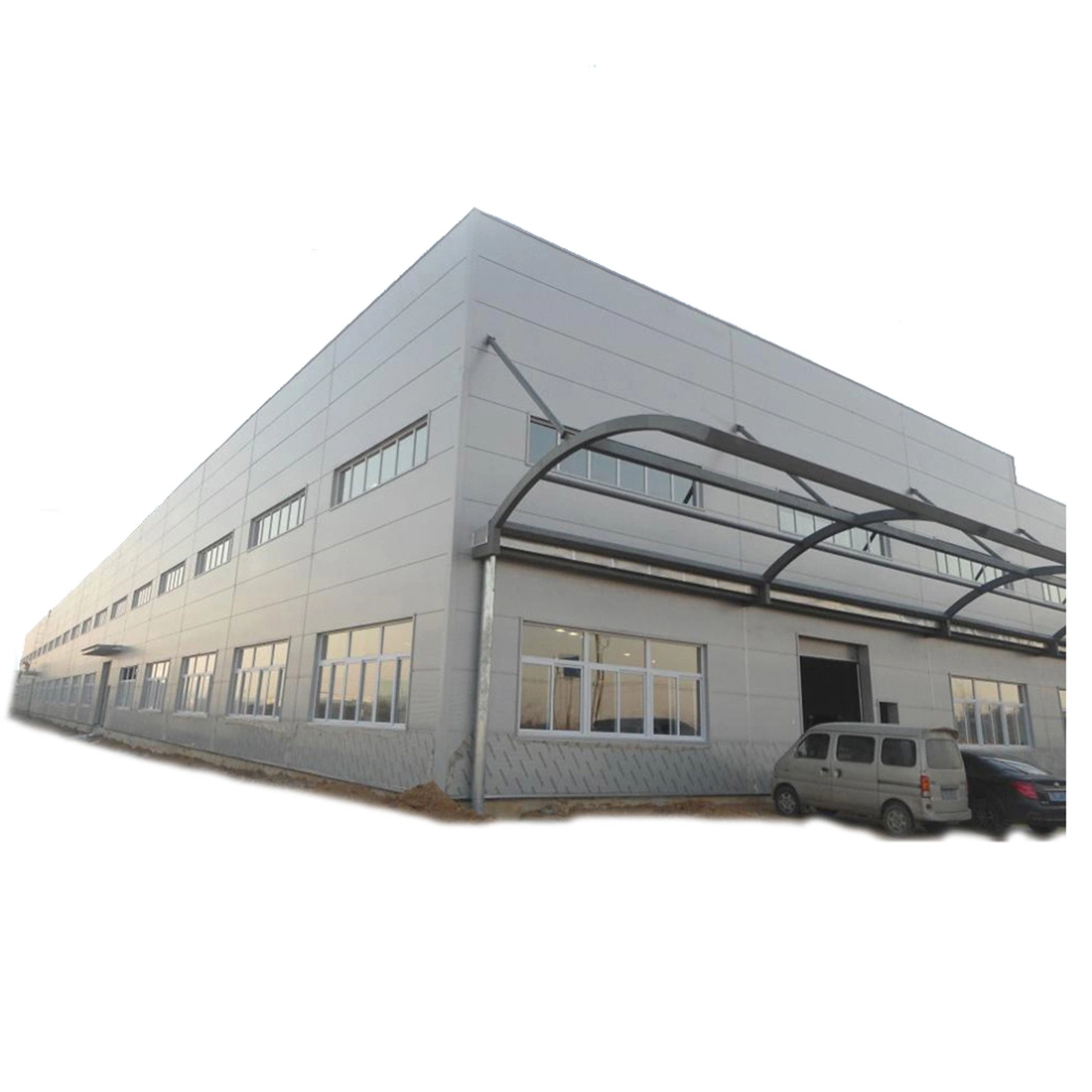 Galvanized and Painted Prefab Steel Construction Building with Insulated Materials for Roof and Wall
