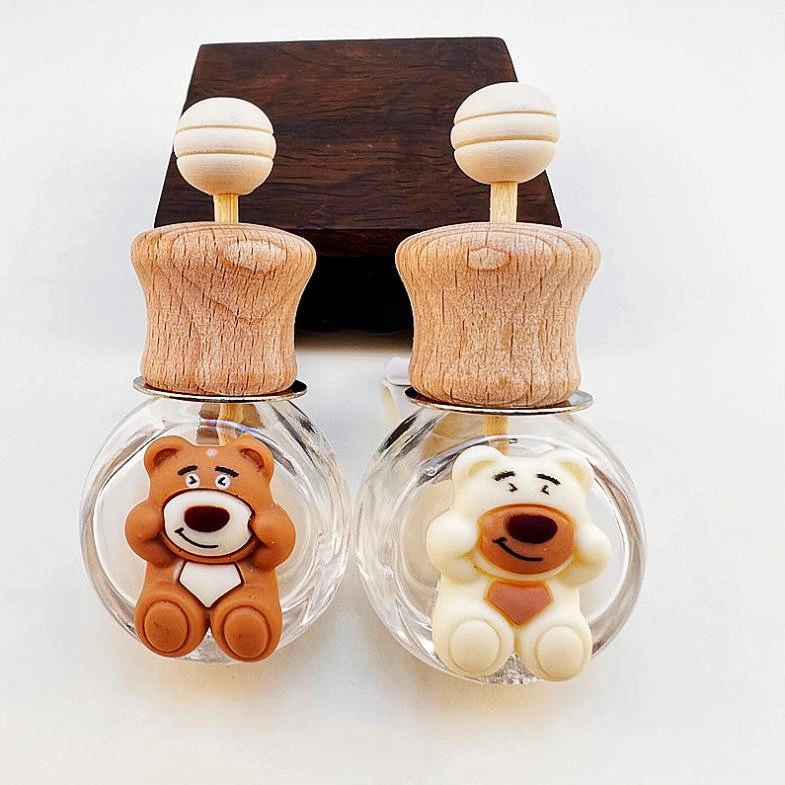 Car Air Outlet Decoration Perfume Bottle Cute Cartoon Aromatherapy Glass Bottle