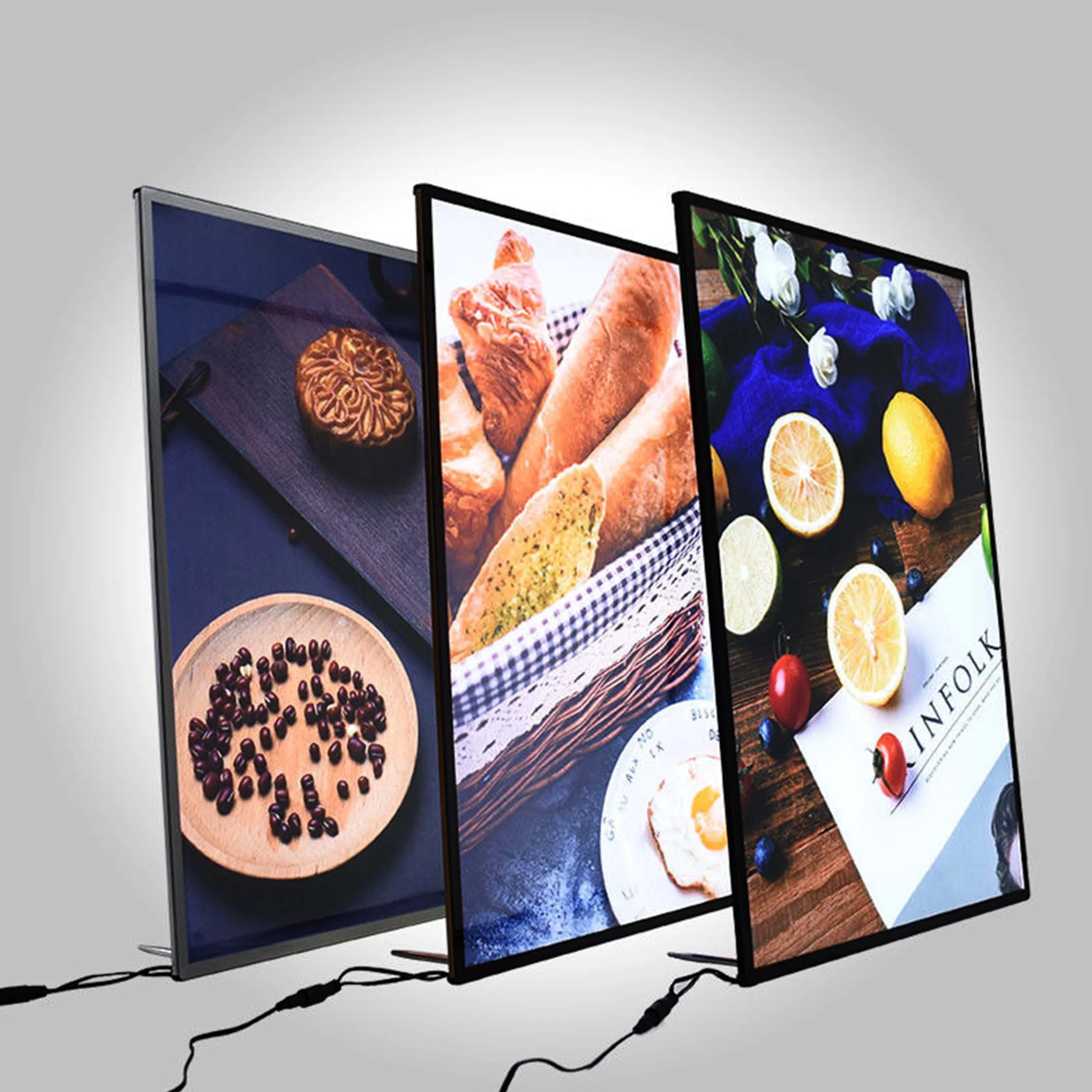 Aluminum Magnetic Frame Slim LED Advertising Light Box LED Menu Sign Board