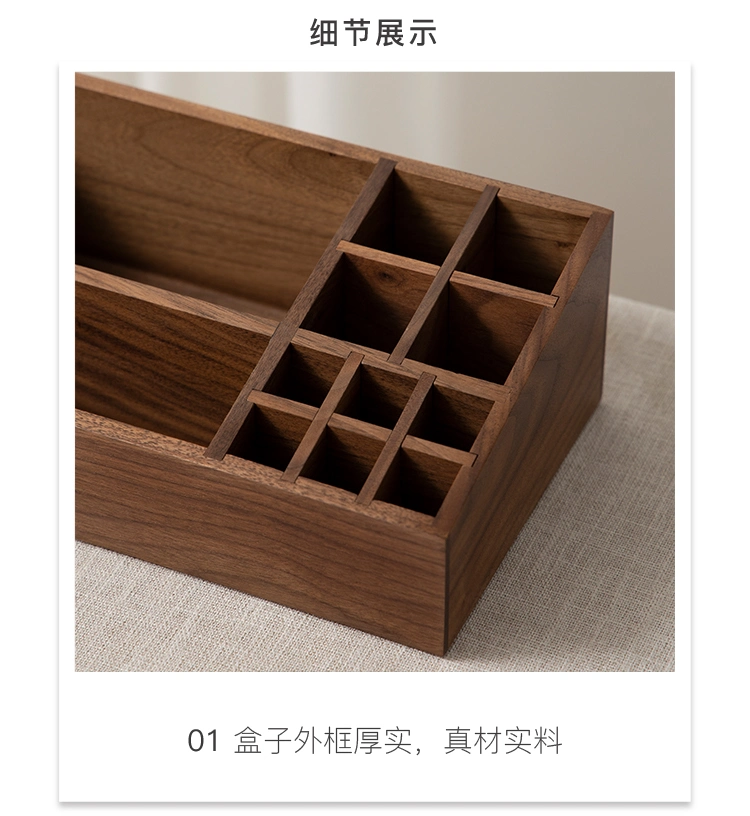 Wooden Storage Box Dressing Table Cotton Lipstick Perfume