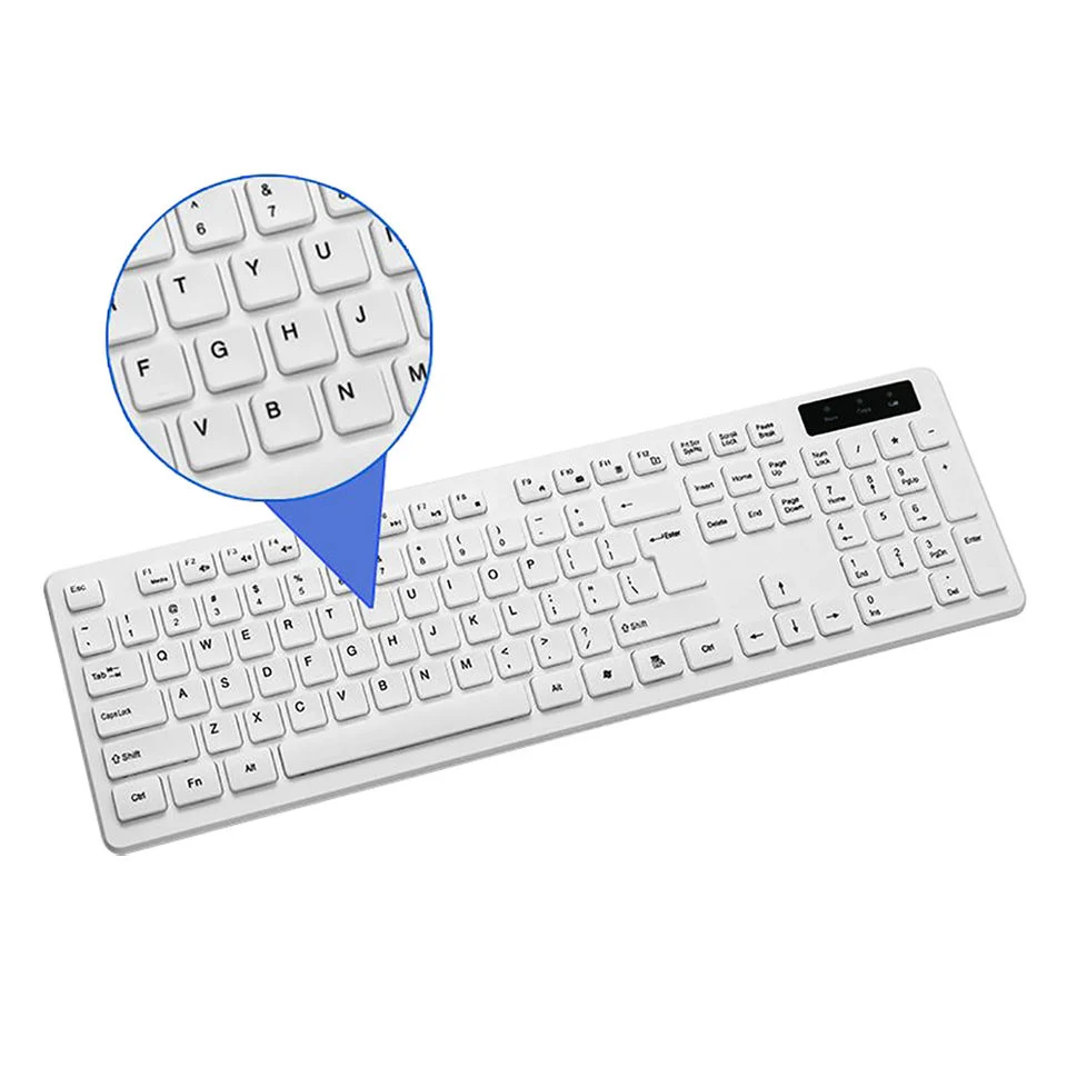 Combinación de teclado y ratón USB inalámbrico con chocolate cómodo y silencioso Teclas teclado ultrafino para ordenador