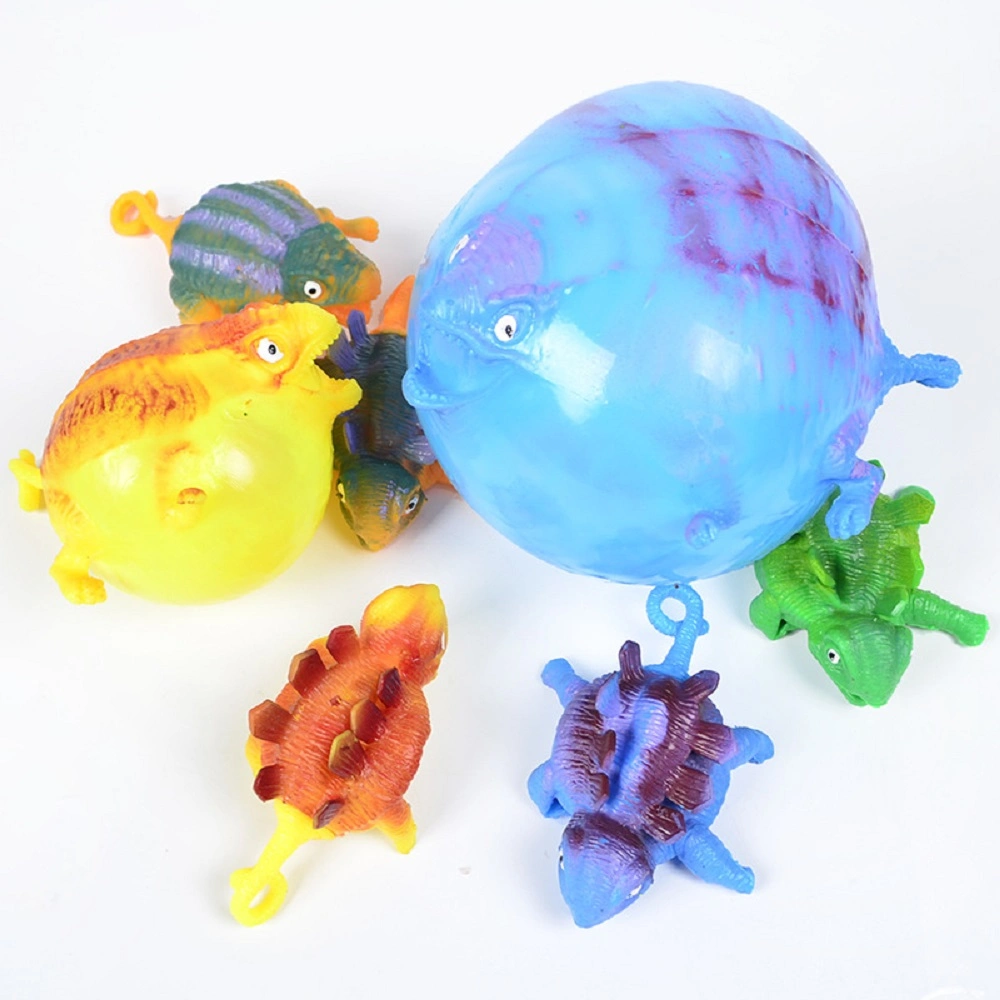 Dino Squeeze Balloons Ball Kids Inflatable Dinosaur Toys Fun Blown Esg17644