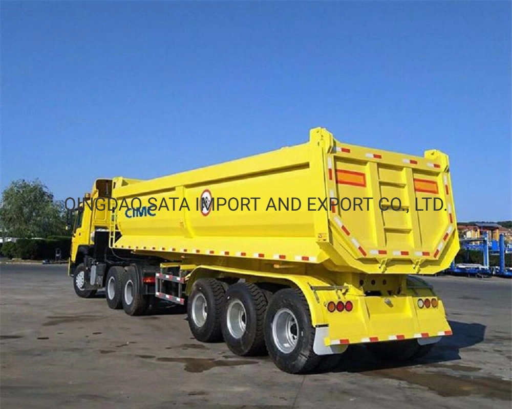 3 Axles U Shape Rear Dump Box Tipper Truck Semi Trailer