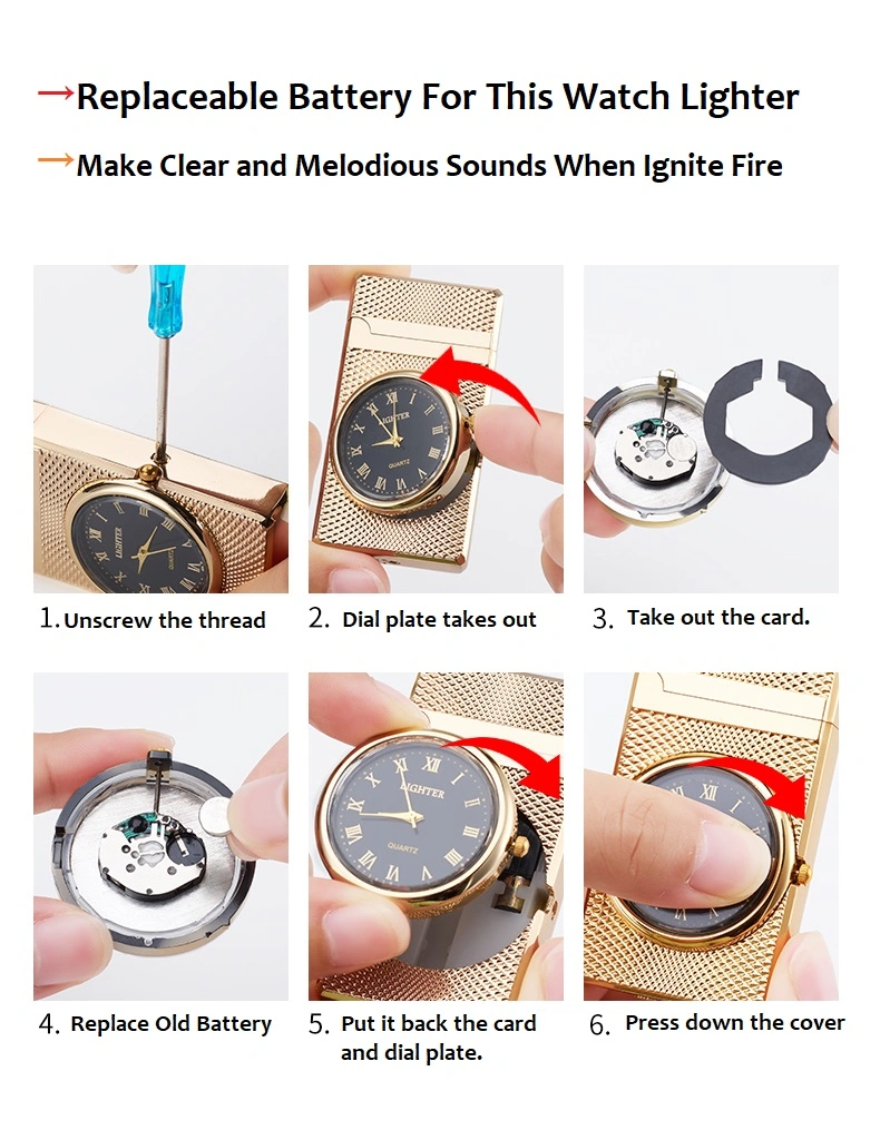 Soft Flame Cigar Dial Lighter with Adjustable Flame Dial Watch