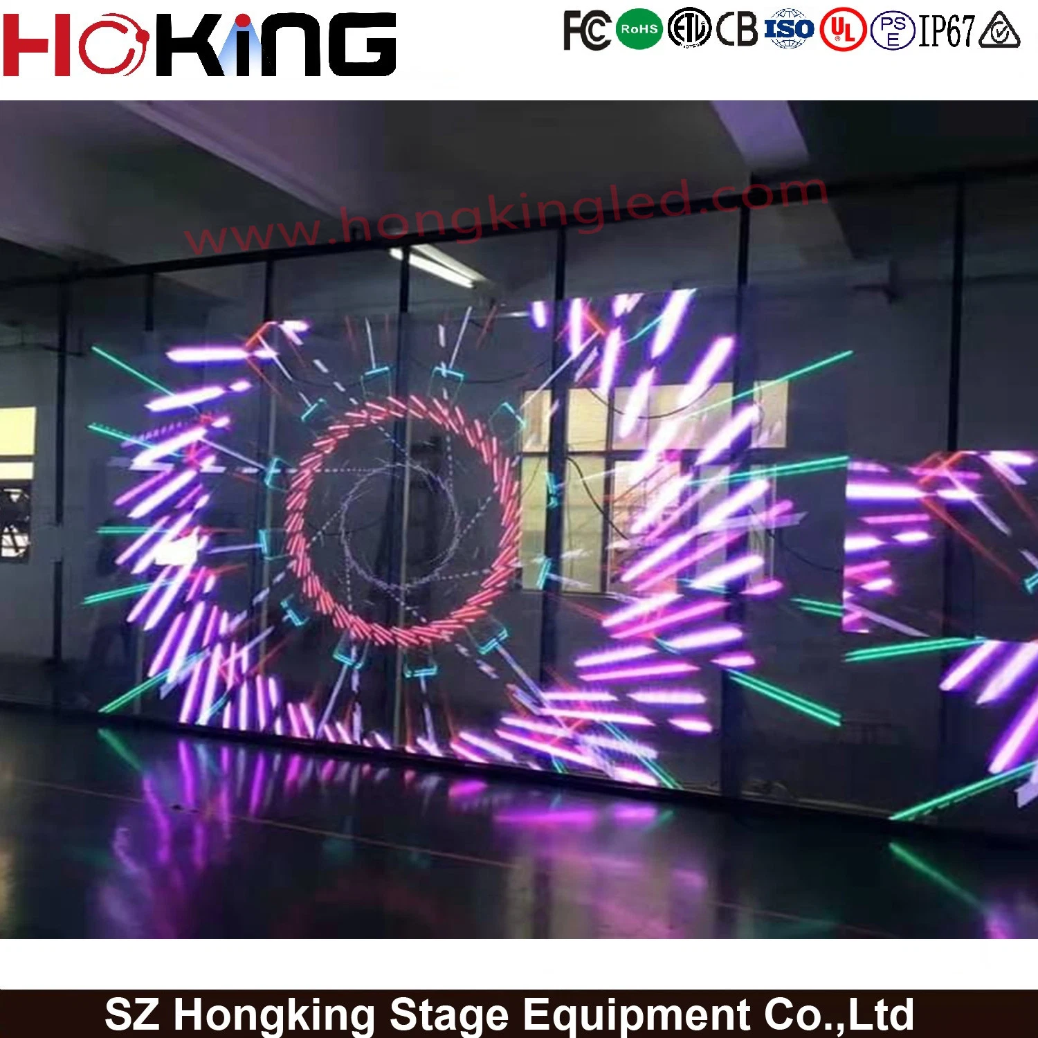 P3.91 Glass Screen Transparent Stage Screen LED Background Wall