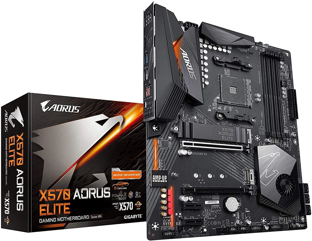 Gigabyte X570 Elite Ryzen Aorus AMD 3000 Pcie 4.0 SATA 6Gb/s 3.2 USB de placa base ATX AMD X570