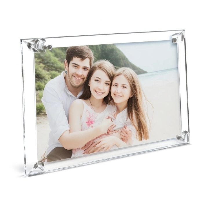 LED Digital Keychain Crystal Perspex Acrylic Picture Photo Frame