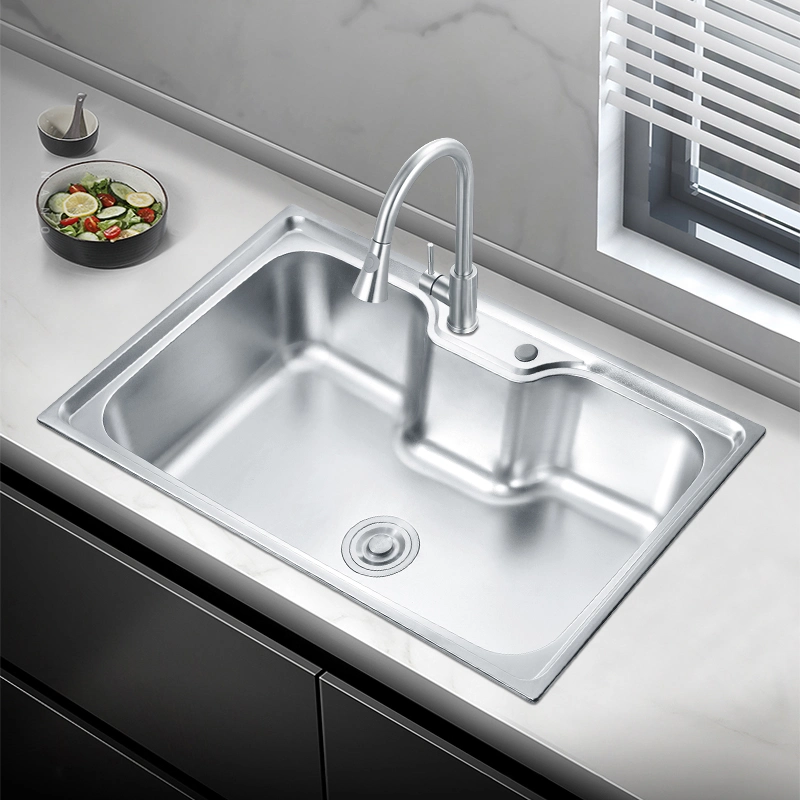 8050s Herramientas De Ferreteria Cocina Stainless Steel Kitchen Sink with Fittings Manufacturers Top Mount Single Sink Kitchen