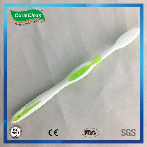 Personal Care Adults&prime; Nylon Bristle Toothbrush with Tongue Cleaner