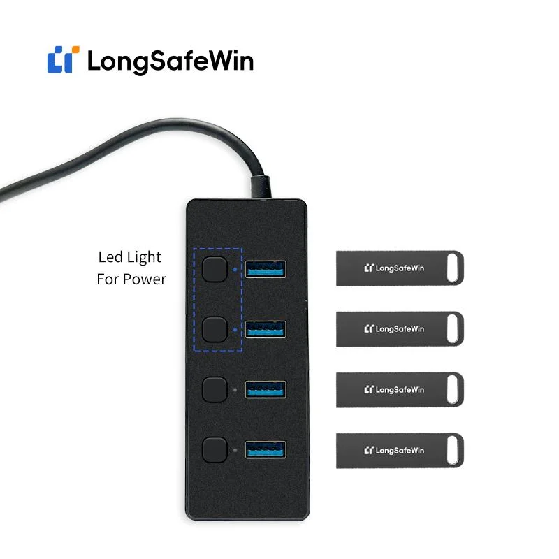 Popular 4 Ports USB Hub 3.0 with Independent Power Switch