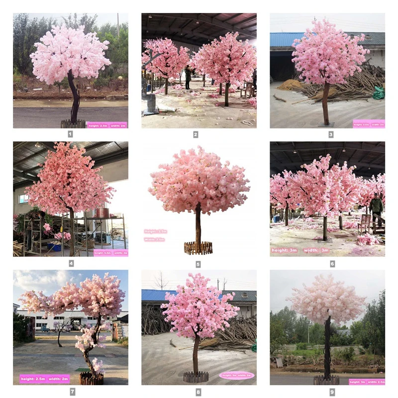 Free Sample Fake Plant Flower Tree Garden Wreaths and Pot Plant Decor Wedding Backdrop Cherry Blossom Artificial Flower