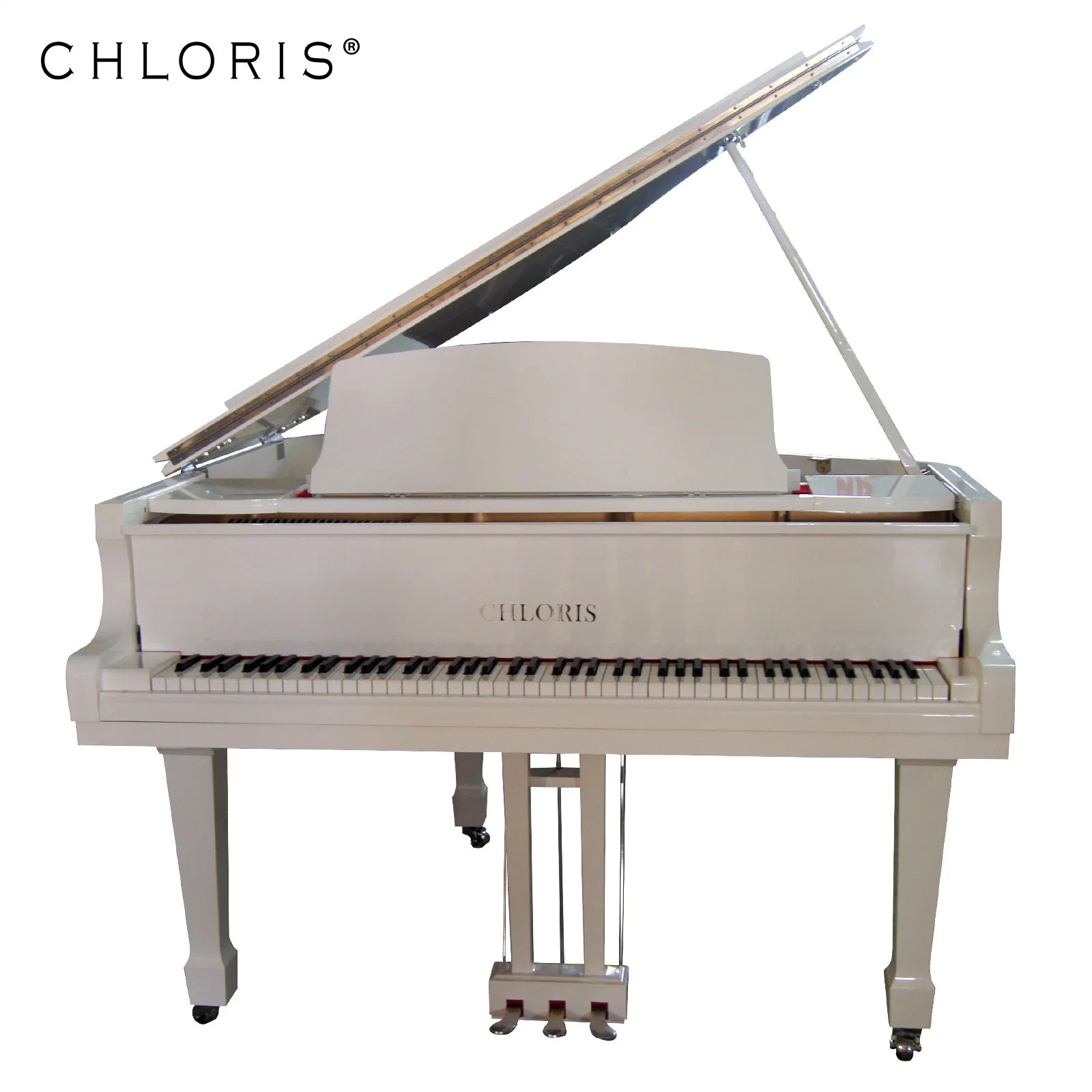 White Acoustic Grand Piano with Piano Keyboard for Sale Hg-168W