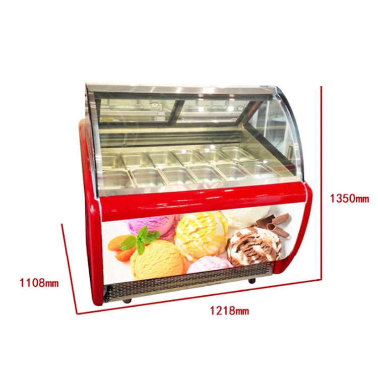 Small Italan 10 Pan Gelato Ice Cream Display Freezer Showcase