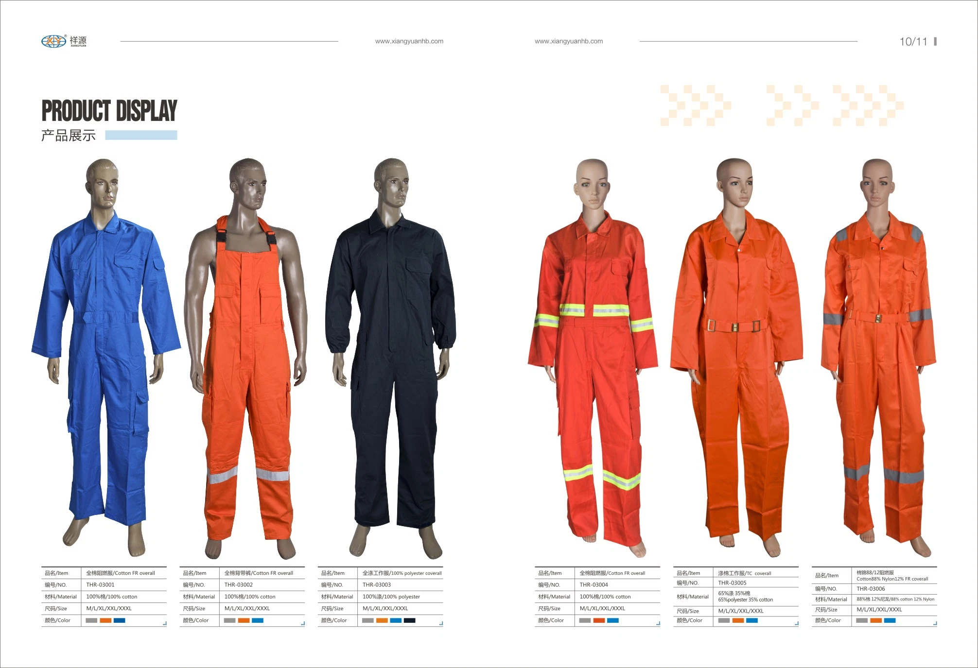 100% Cotton Polyester Fr Anti-Static Protective Workwear Coverall for Industry