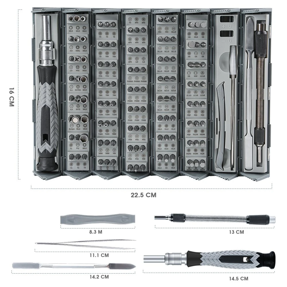 120-Piece CRV Screwdriver Set with Magnetic Precision Bits for Repairing Phones, Watches, and Computers