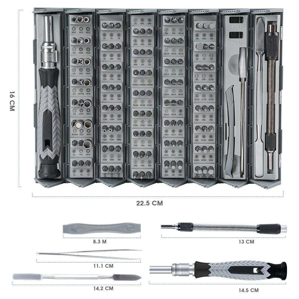 Jeu de tournevis CRV de 120 pièces avec embouts de précision magnétiques pour la réparation de téléphones, montres et ordinateurs