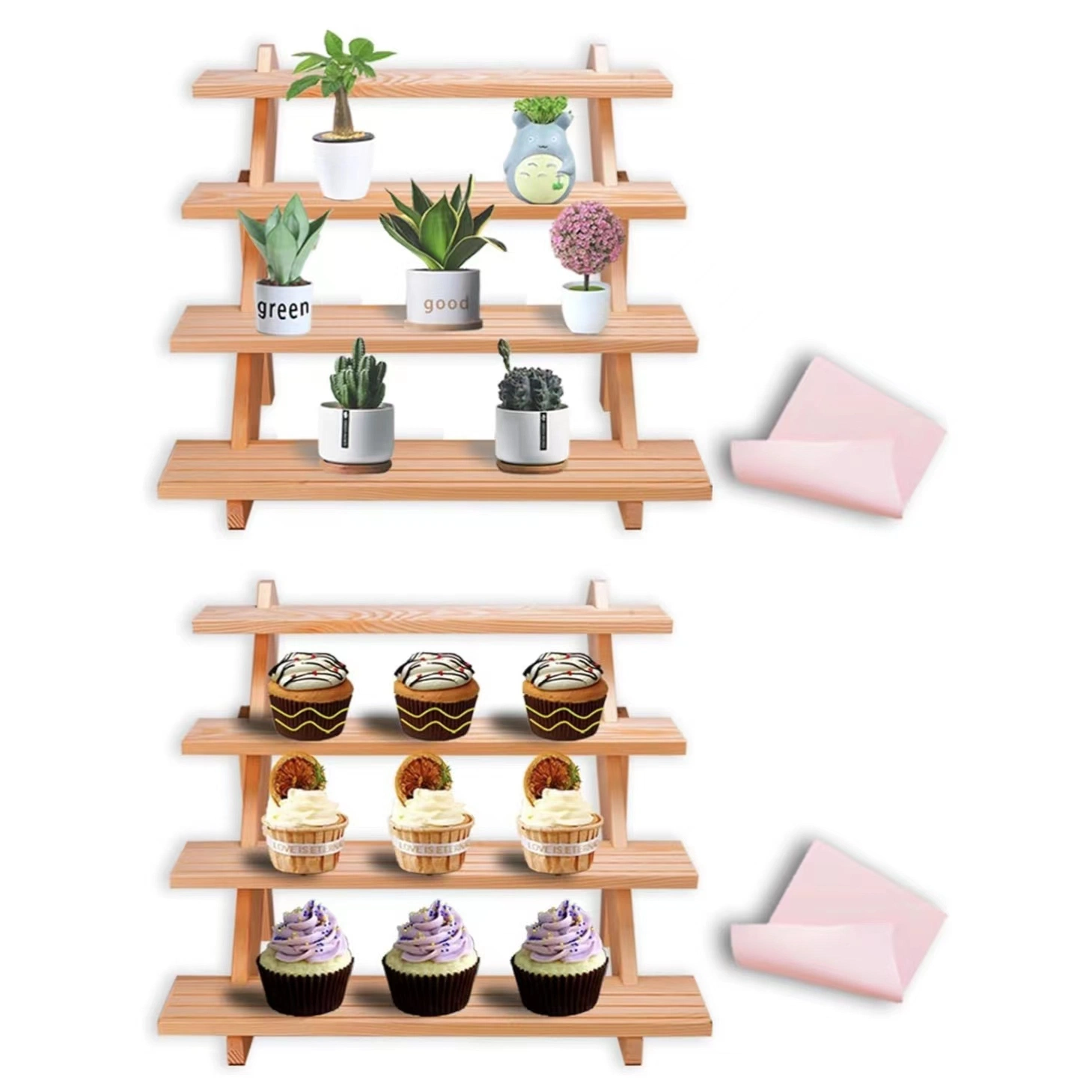 China Factory Custom Design Wooden Display Stand Storage Shelf Rack