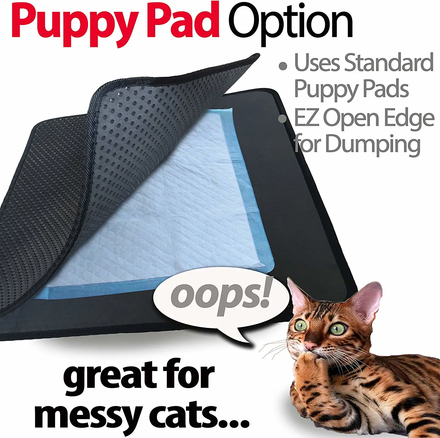 Hogar de la camada de animales de compañía Trapper Catcher gatos Pad - Negro la basura los gatos Mat